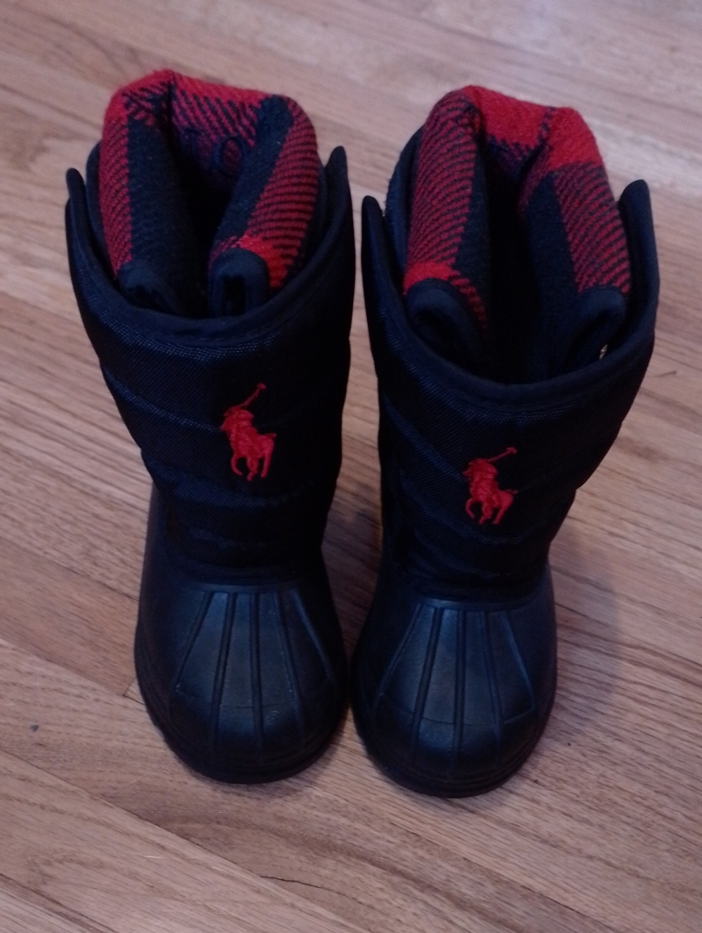 Polo by Ralph Lauren NWOT Black Boots with Red Accents